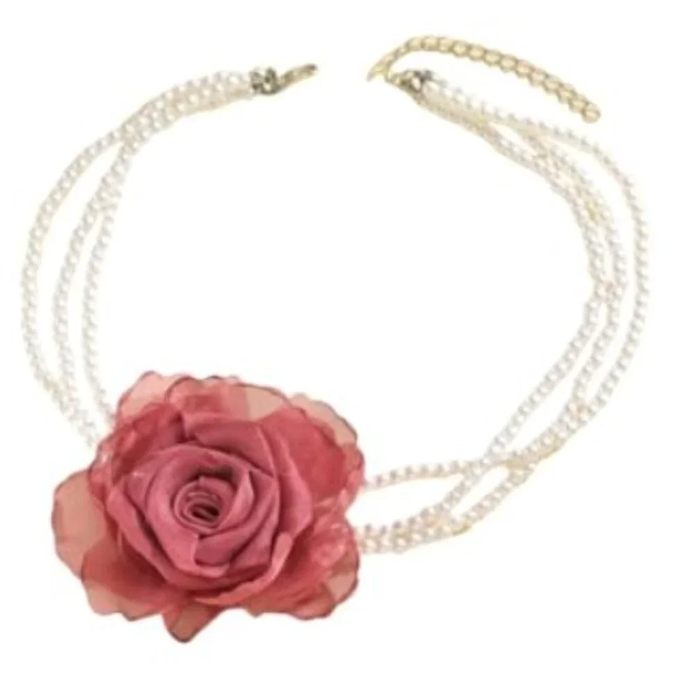 ZARA Pearl Flower Choker Necklace